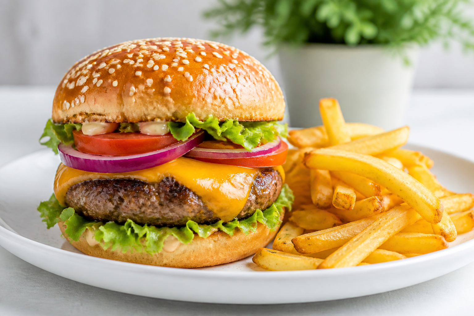 Hamburguesa con papas